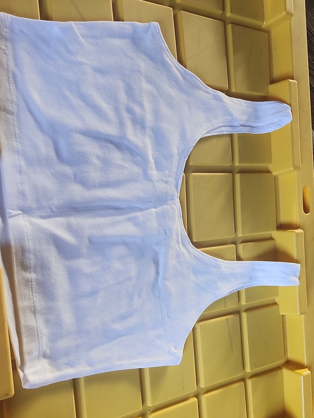 American Apparel White Ribbed Tank Crop Top